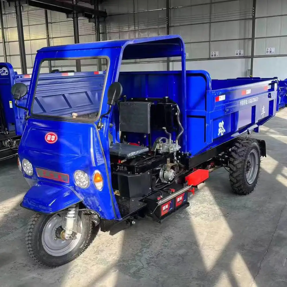 简易棚加高款工程三轮车 柴油自卸翻斗车 操作简单范围广泛