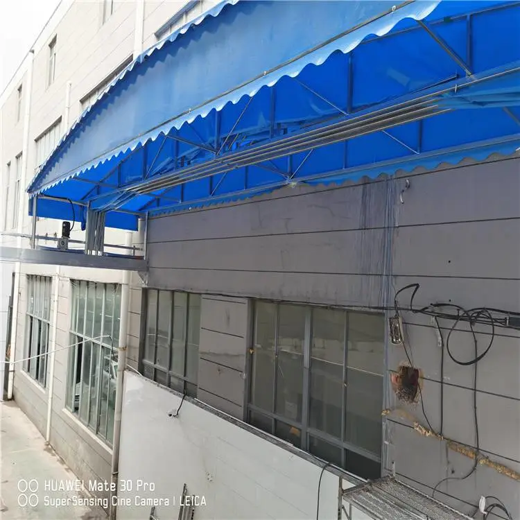 江苏南京 自动收缩厂房遮雨棚 高空移动伸缩式雨棚 遮阳环保美观