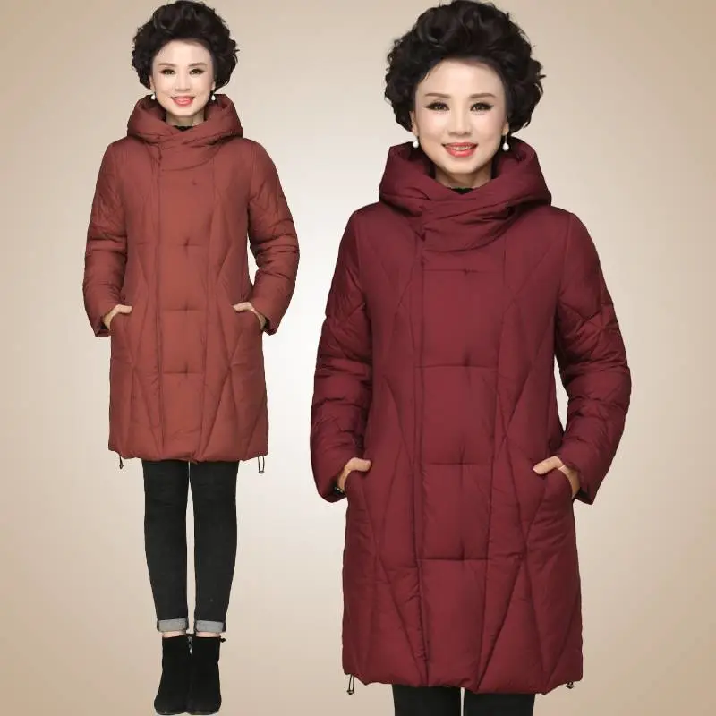 广州服装批发一件起批羽绒棉服女式中长款潮加厚棉衣外套外贸批发中老年人服装5元批发