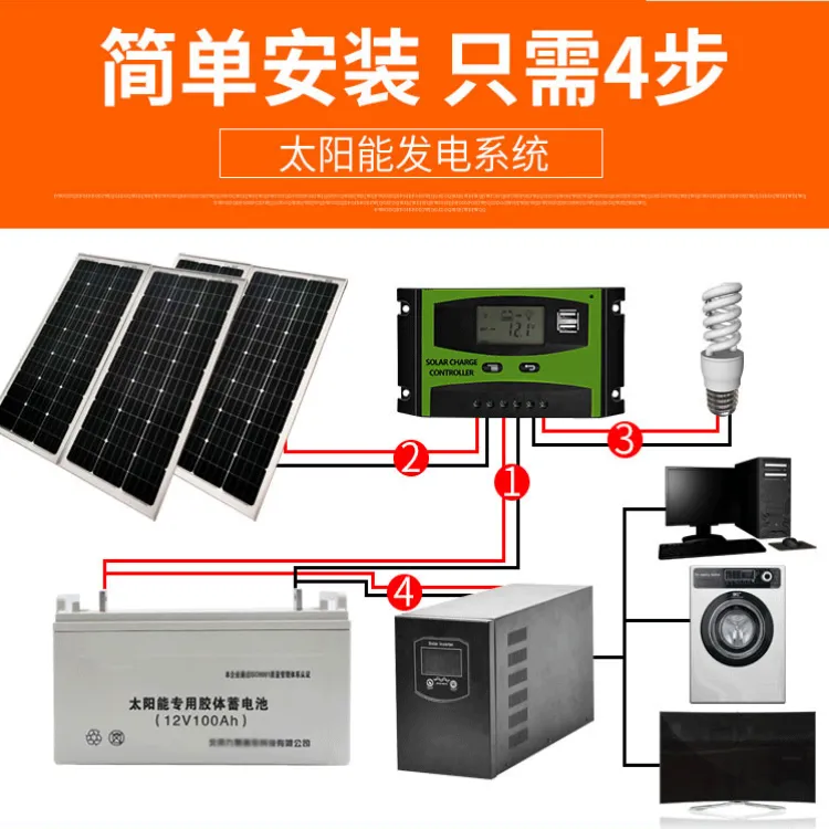 白银离网太阳能发电 光伏离网太阳能发电 太阳能板发电家庭用