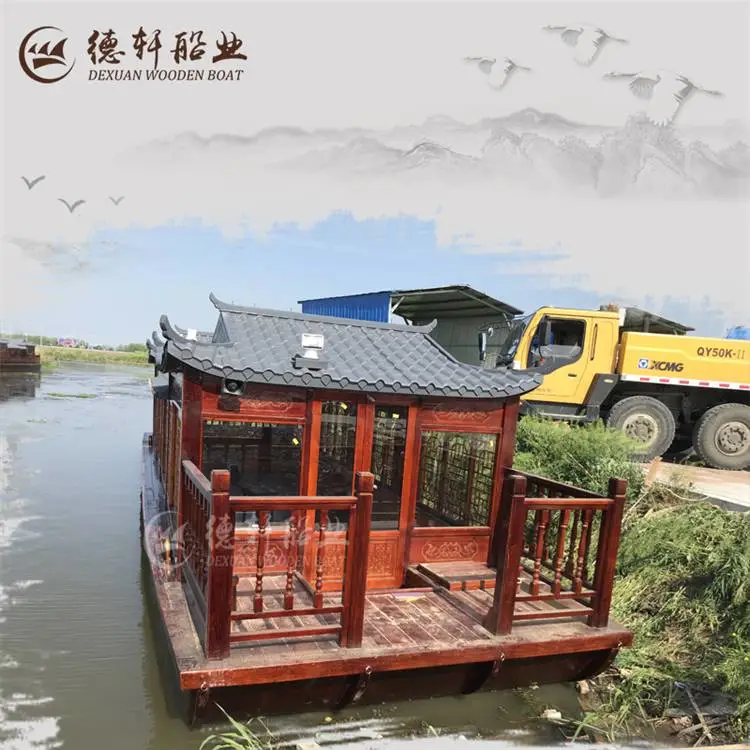 益塘水库旅游区手工制作的复古游船售后好
