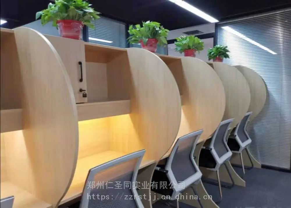 河南自习桌定做_沉浸式电脑桌_共享自习室共享桌