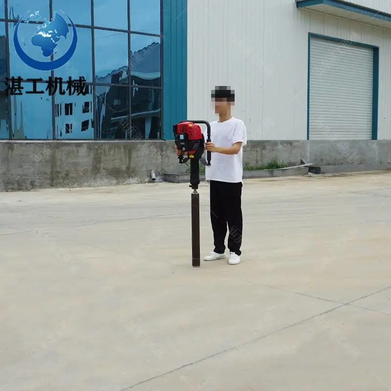 供应手提式浅层取土钻机 冲击式勘探钻机取芯 湛工手持无水原状土壤取样钻机
