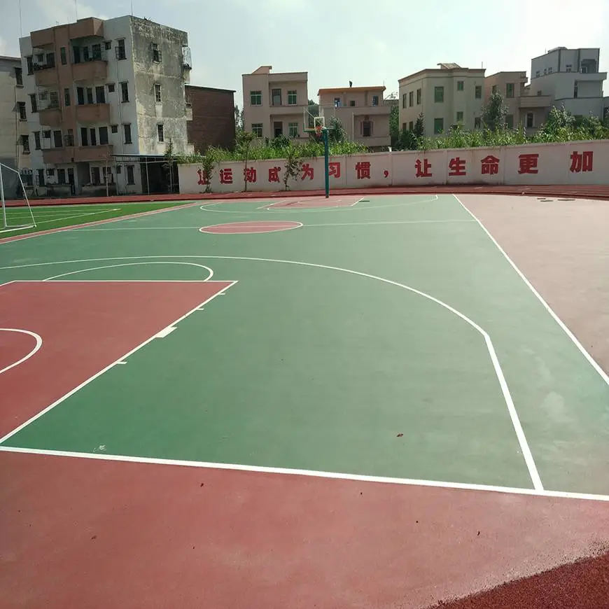 宝鸡硅pu篮球场,朔胶篮球场,塑胶篮球场方案