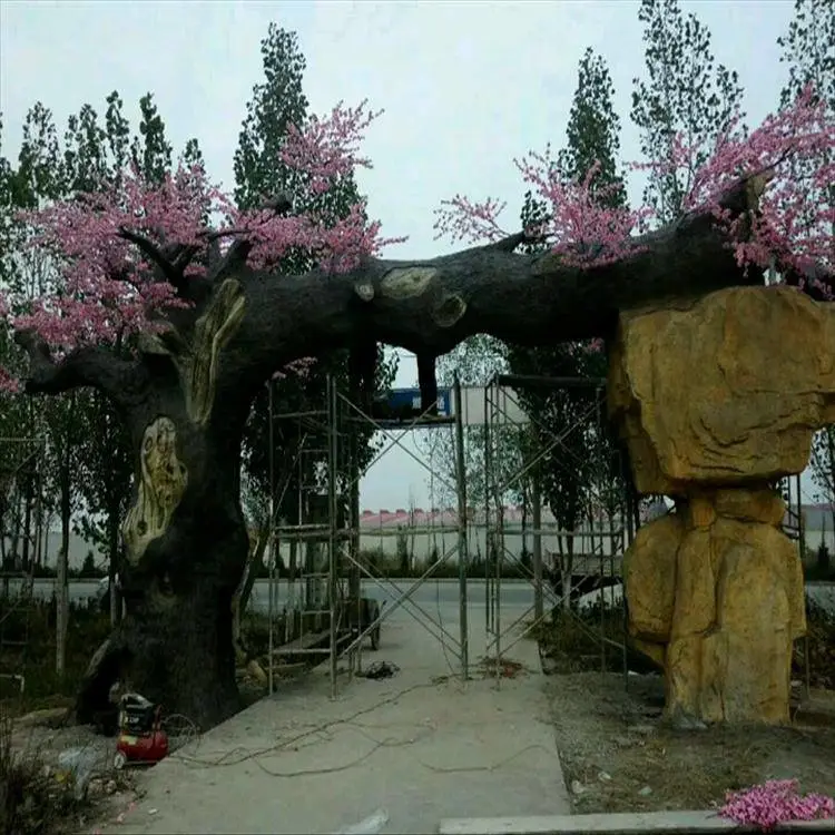 仿真桃花树 水泥钢筋假树 假树装饰 厂家现货
