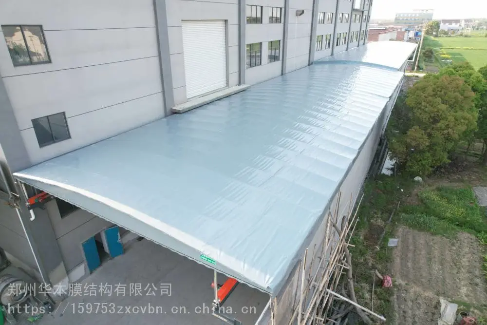 潮州市 大型推拉棚 厂房伸缩电动棚 推拉雨蓬