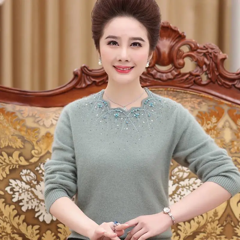 山西运城中年妇女长袖地摊毛衣好看的衣服批发网那找地摊货源圆领男装上衣