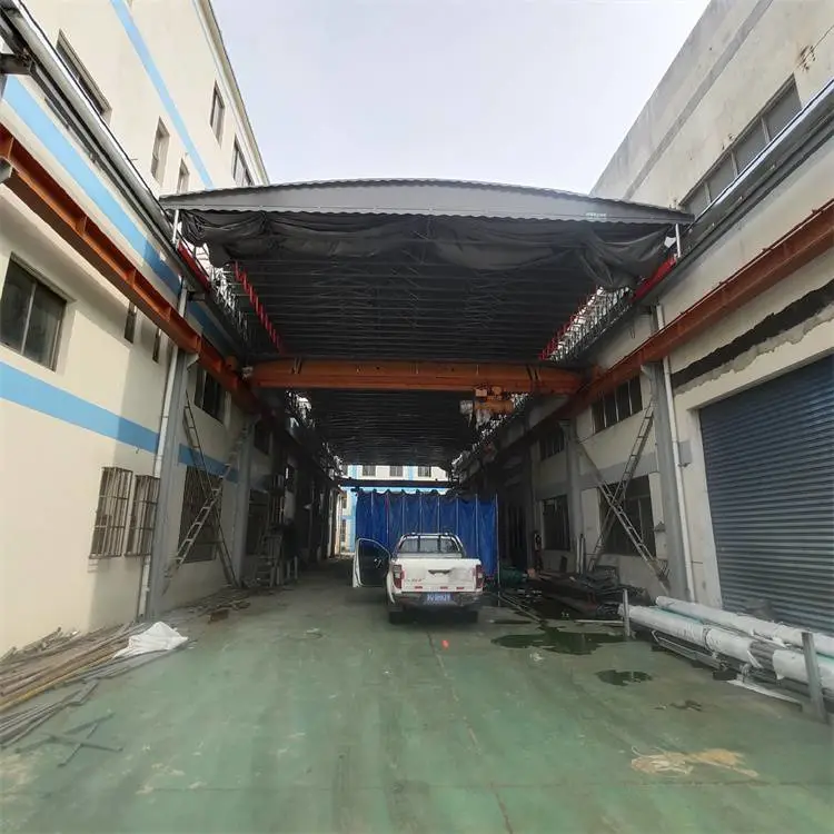 江苏南京 自动收缩厂房遮雨棚 高空移动伸缩式雨棚 遮阳环保美观