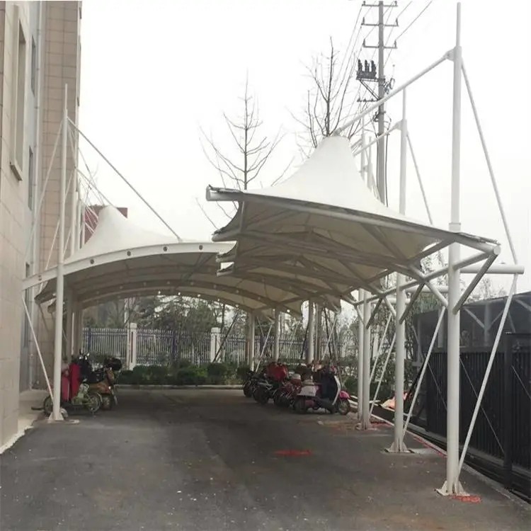 乐山景观商场张拉膜结构棚充电桩停车蓬非标定制