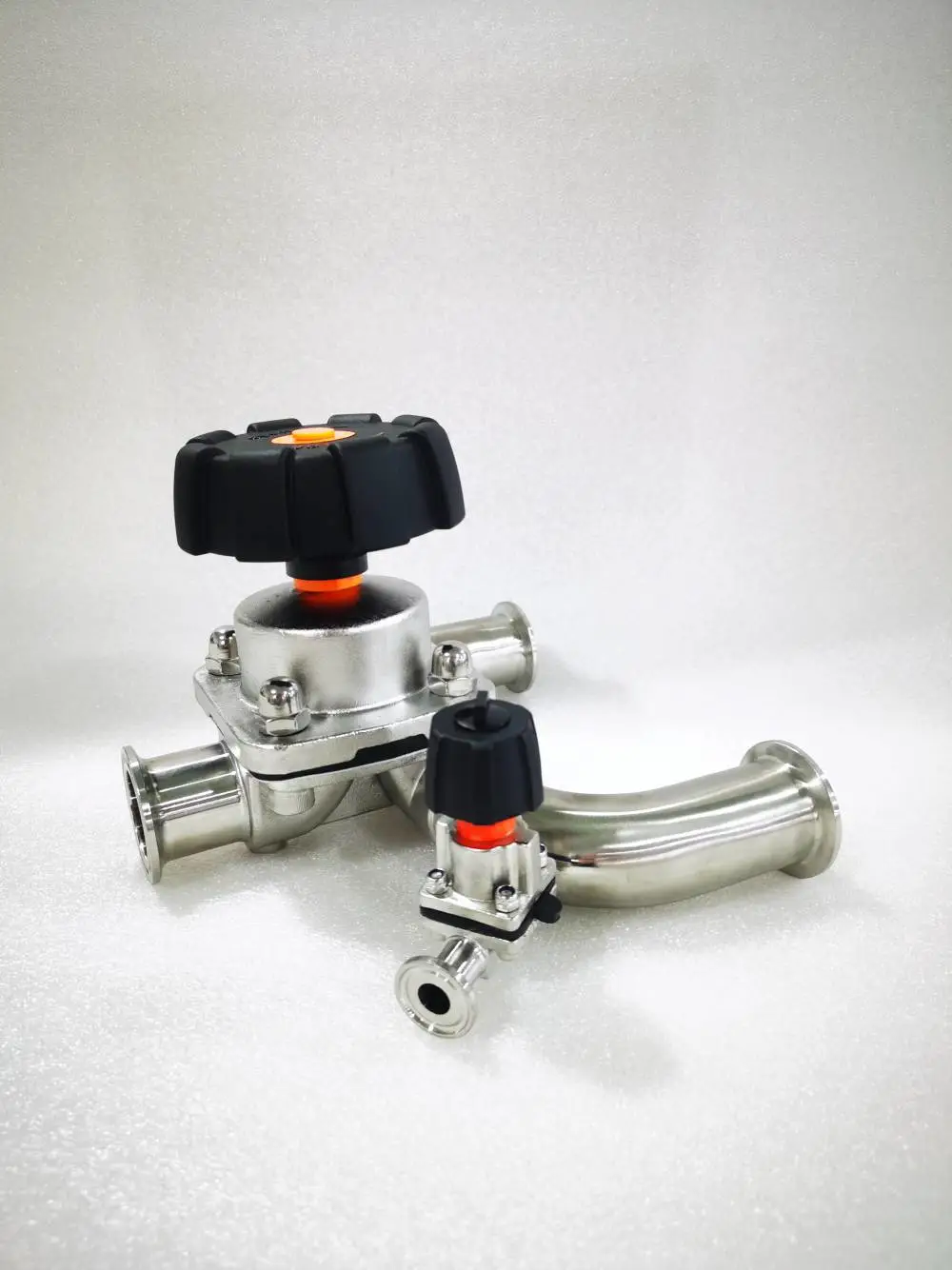 隔膜阀 不锈钢316L φ38.1 手动三通 U 型快装 带取样阀 换向取样阀