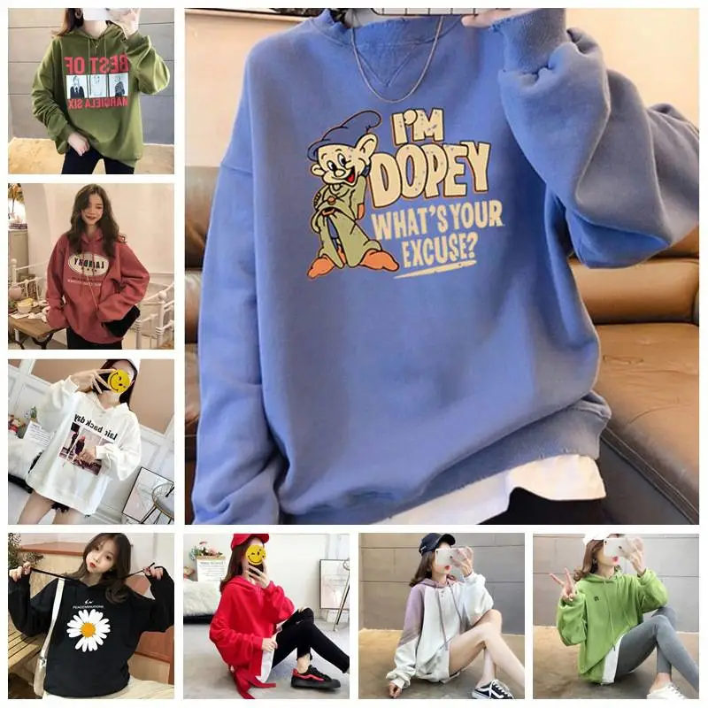 地摊衣服批发童装连帽加绒卫衣女地摊货连帽卫衣女秋冬装新款摆地摊批发衣服哪里便宜