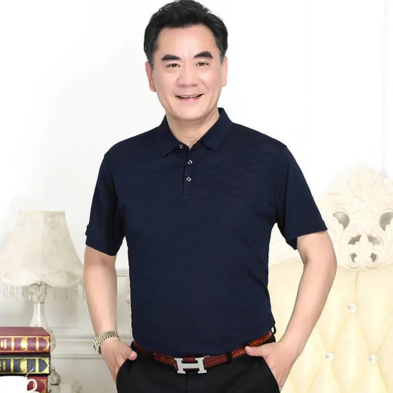 男装中老年人服装批发市场夏季新款中老年男装爸爸装夏装中老年男士适合女人开的小店