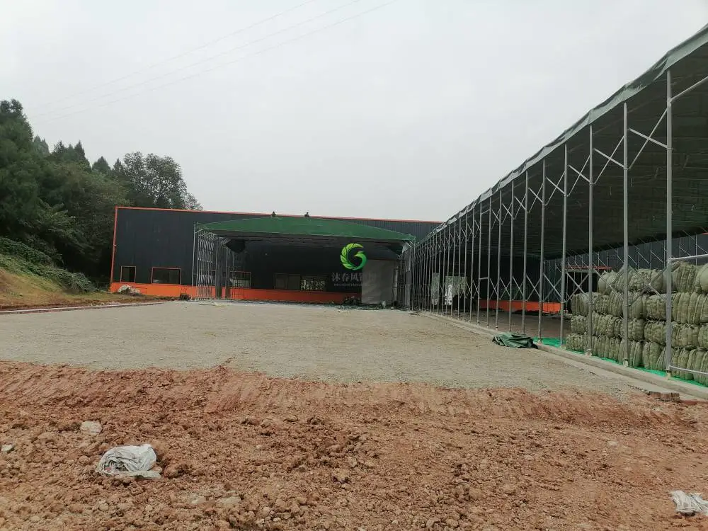 工厂大型仓储仓库推拉篷移动遮阳棚智能遥控雨棚遂宁