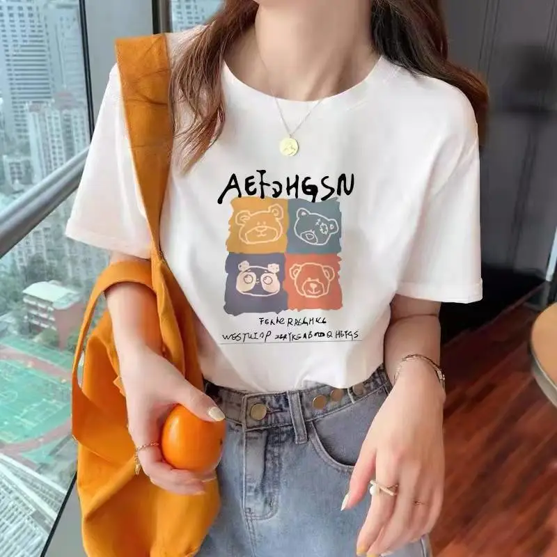 丽水遂昌卡通印花T恤大码地摊货源几块钱服装尾货