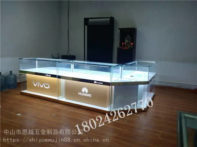 化妆品展柜新款电信4G营业厅手机受理台玻璃收银台