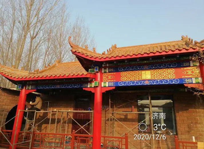 宝鸡千阳古建手绘墙体彩绘围墙 涂鸦文化墙外墙浮雕壁画墙绘
