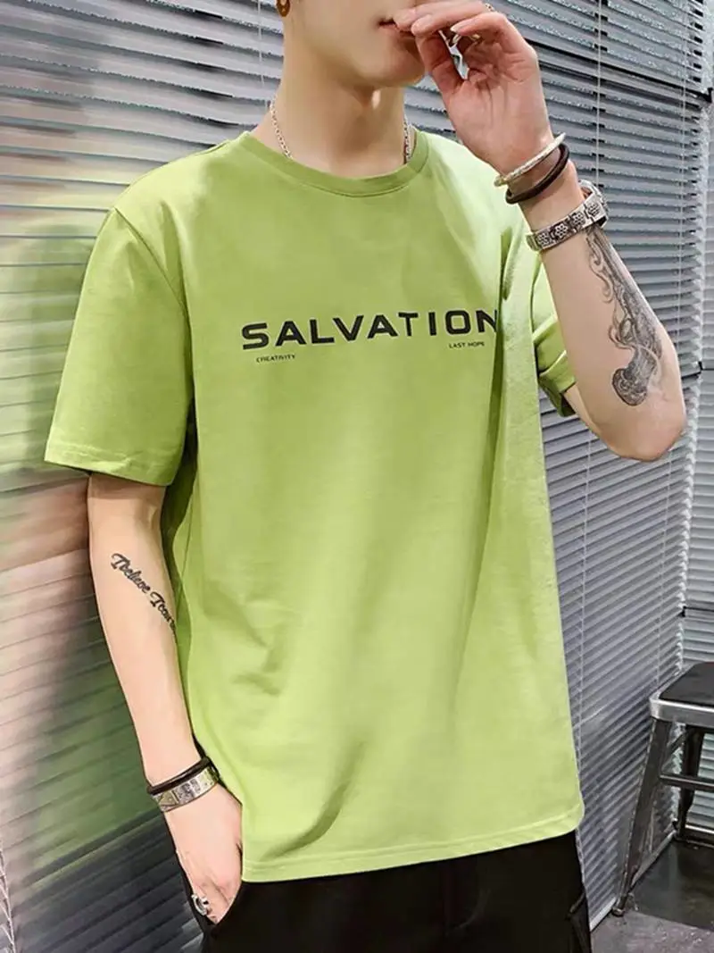 福建福州大码男装英文字母t恤服装进货东莞便宜库存男士短袖衫处理