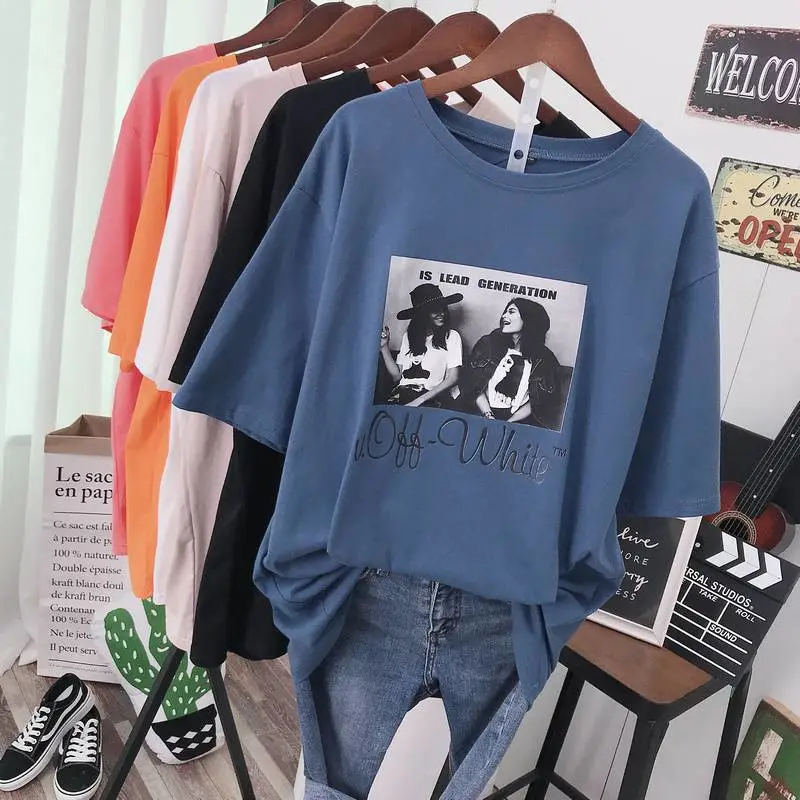 快手女装清仓尾货号女装新款基础字母印花摆地摊服装公司
