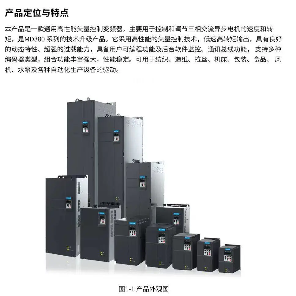 汇川变频器全系列MD290T3.0G/3.7PB【3KW/3.7KW】