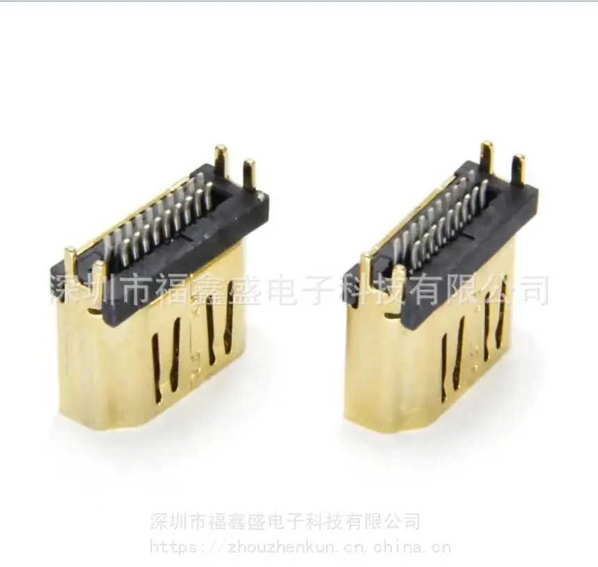 供应生产HDMI A -TYPE公座母头带PCB板连接器DIP夹板焊线镀金镀镍