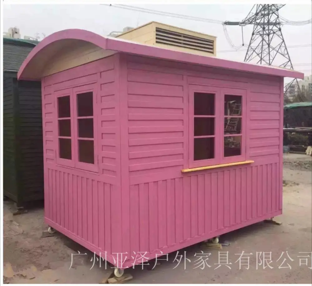 农家乐售卖车 实木售卖亭 河北邢台 木制活动棚架小推车