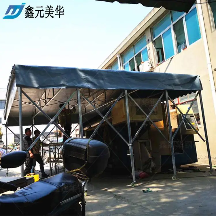 周口物流推拉篷,工厂卸货区伸缩篷房是什么样的