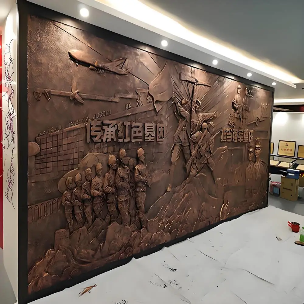 商业步行街水泥仿古铜浮雕民俗文化雕塑加工厂家来图设计