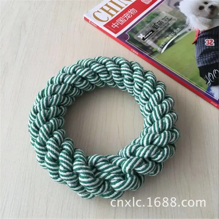 宠物用品棉绳玩具 棉绳编织绳结磨牙玩具 宠物棉绳编织玩具