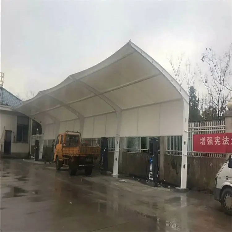 福州膜结构电动车棚图片自行车停车棚厂家生产