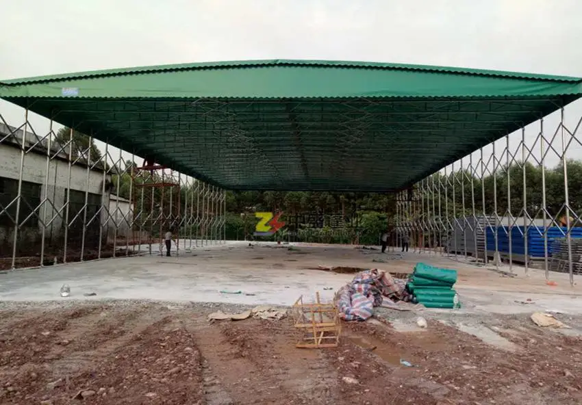 定做移动遮阳雨棚 可伸缩门面档口挡雨帐篷 厂区仓库帐篷 物流园囤物棚