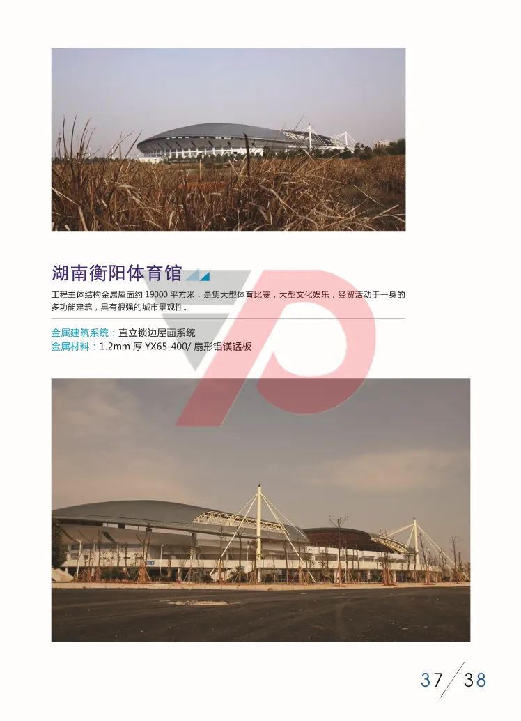 柳州金属屋面系统防水YX65-430直立锁边体育馆