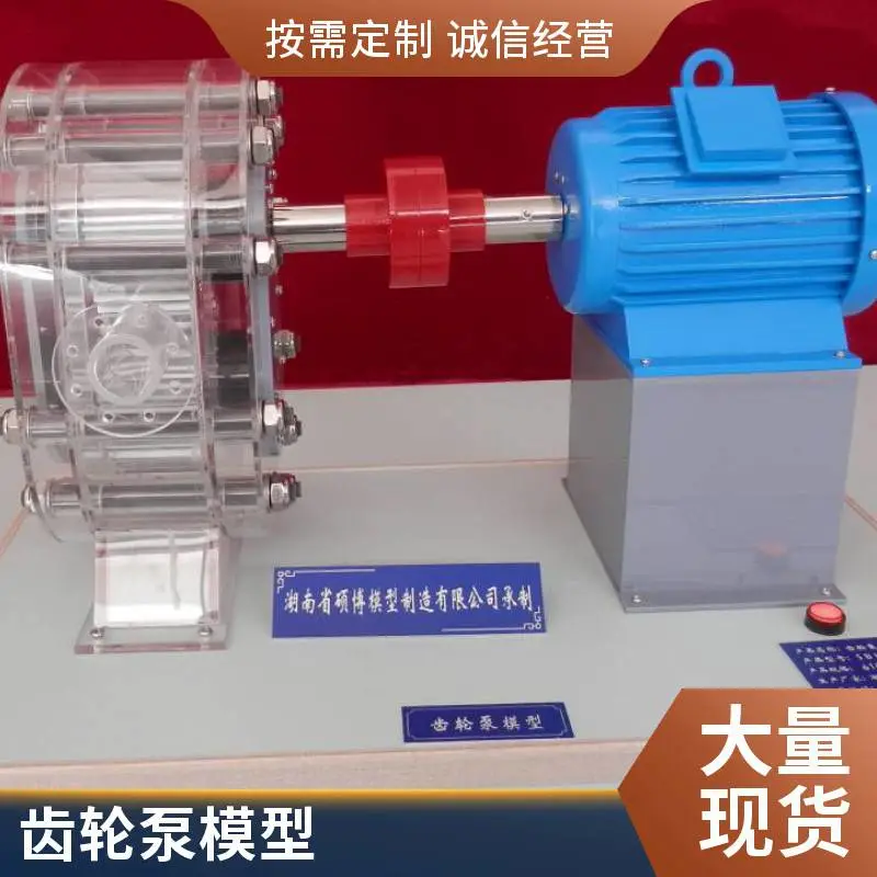 硕博定制 亚克力 不锈钢 教学展览用 石油化工动设备齿轮泵模型