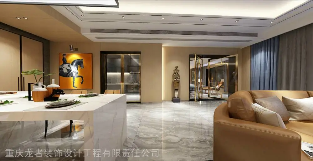 龙者装饰|恒大御龙天峰|港式轻奢大平层设计