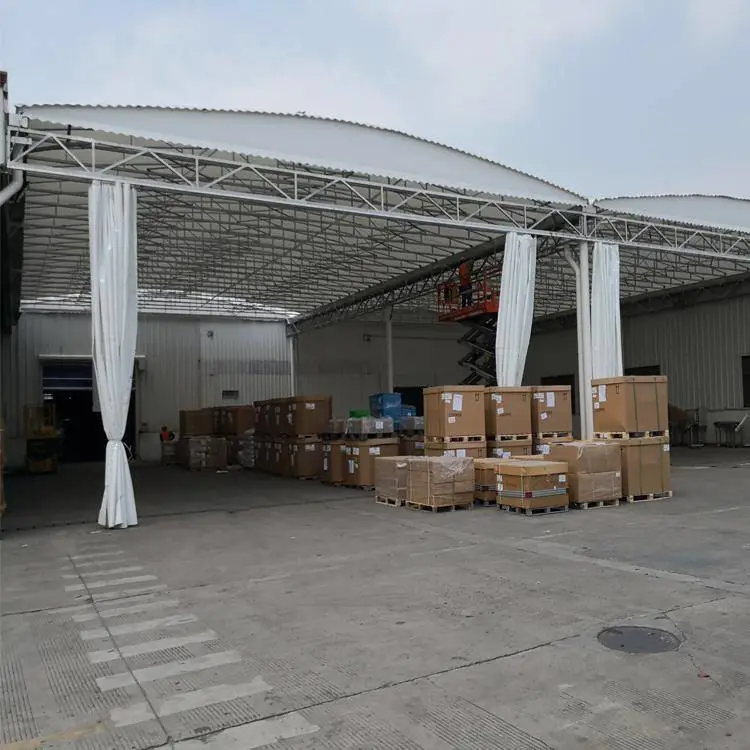 江苏南京 自动收缩厂房遮雨棚 高空移动伸缩式雨棚 遮阳环保美观