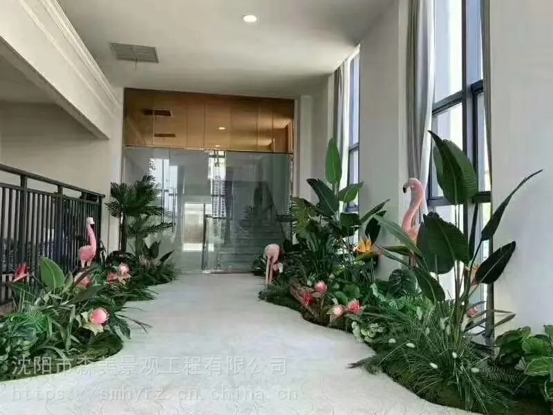 学校假苔藓绿植墙花艺软装植物造景