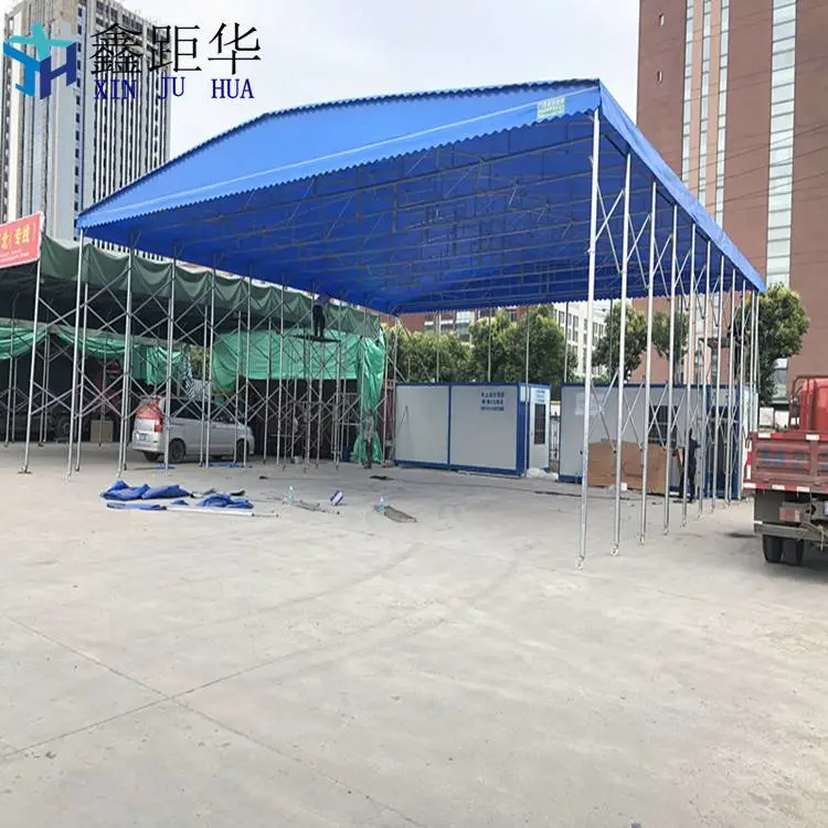 四川巴中带轨道伸缩蓬工业仓储篷【制作商】