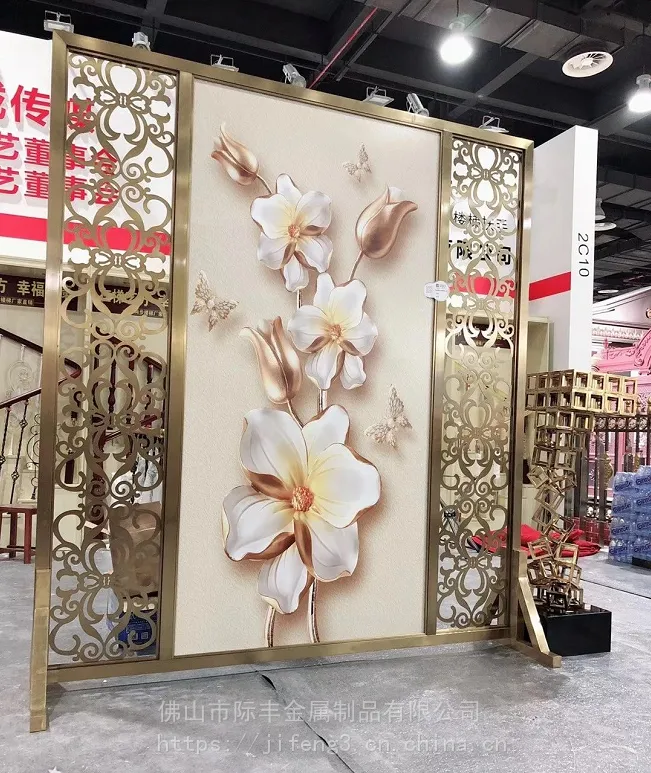 金属花格是怎么制作的 不锈钢隔断厂家轻奢欧式金属隔断屏风海东