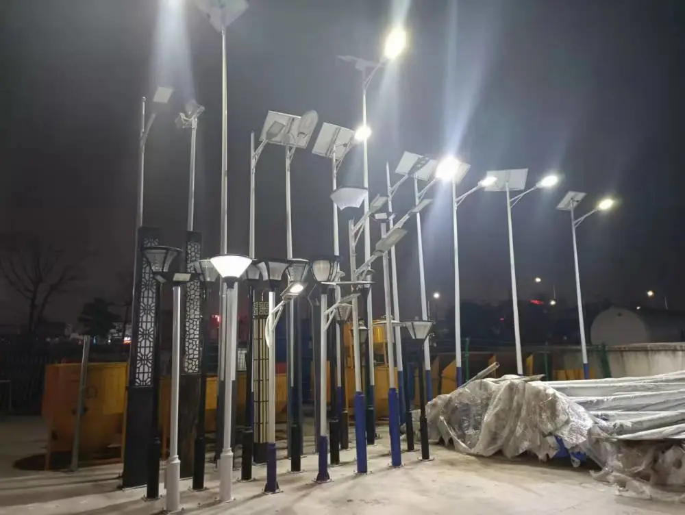 崇左扶绥双臂灯杆双头户外防水小区草坪景观led太阳能路灯可开