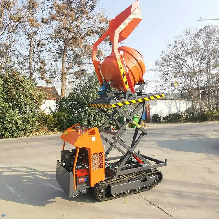小型履带行走水渠修建自动上料混凝土搅拌罐运输车 水泥搅拌机