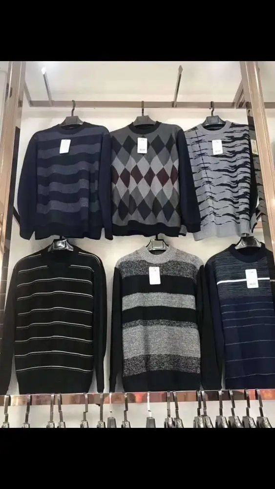 内蒙古包头中老年大码男式毛衣十五元以下的服装批发男士长袖修身t恤打底衫