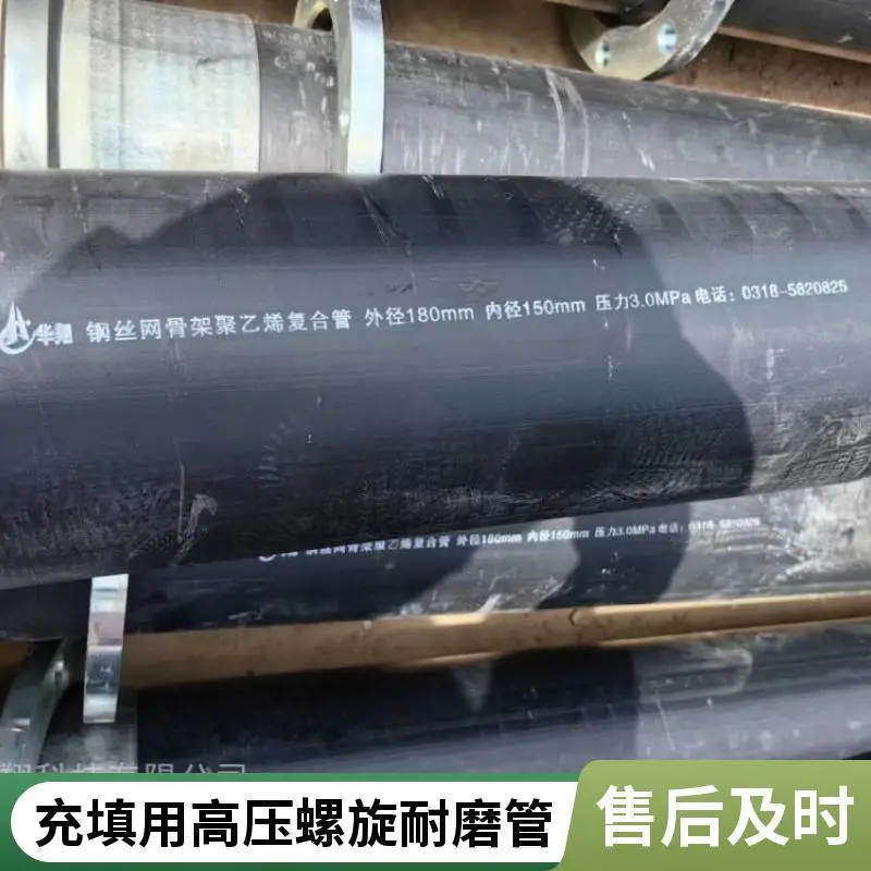 高压螺旋耐磨复合管 耐酸碱抗腐蚀 高强度钢丝网内构