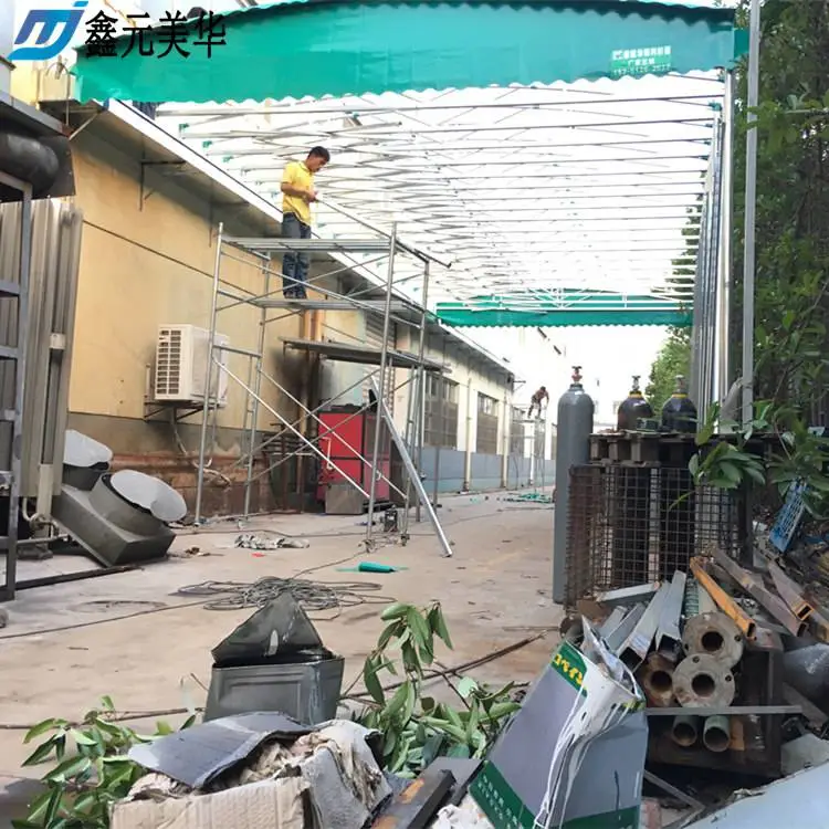 临沧伸缩式电动防违建雨篷自动伸缩蓬(篷布)不同材质的特点