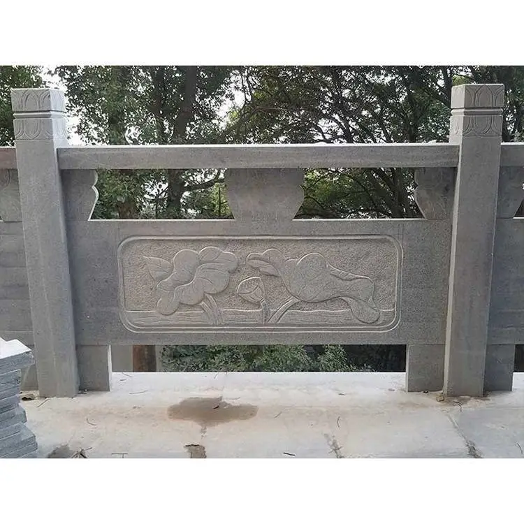 旗台石栏杆厂家 河道石雕栏杆价格透明 汉白玉大理石可选