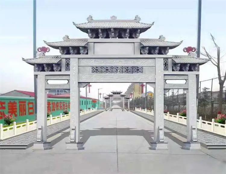 陕西榆林三层牌坊简易牌坊厂家嘉祥石雕