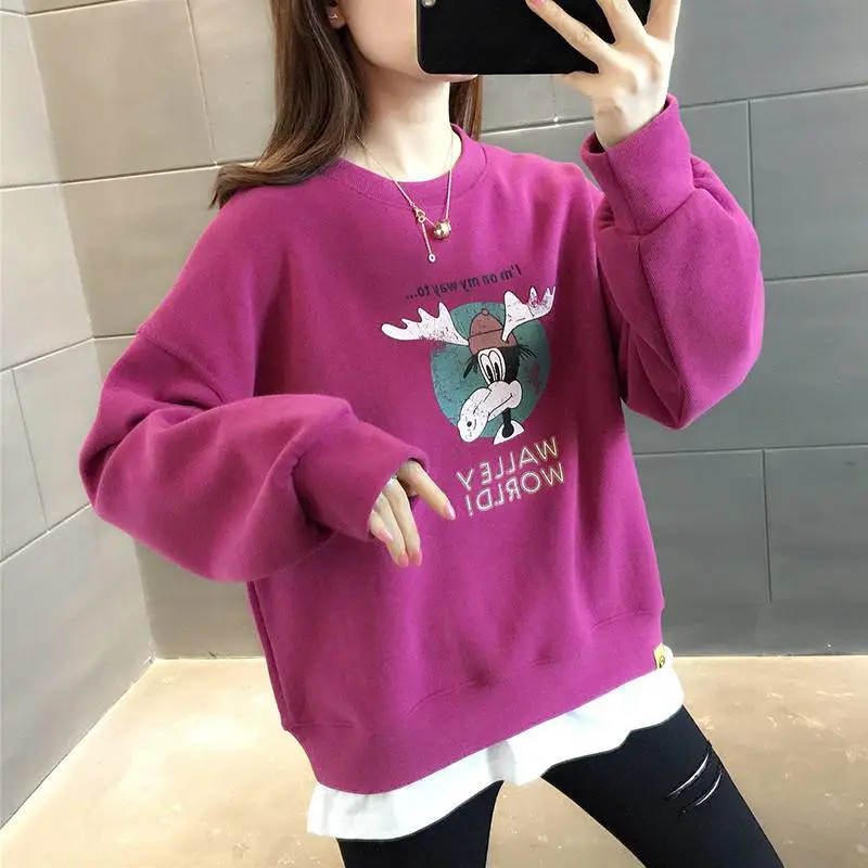 摆地摊卖衣服怎么吸引人加绒印花宽松外套女潮超火新款秋季圆领卫衣10元衣服批发货源