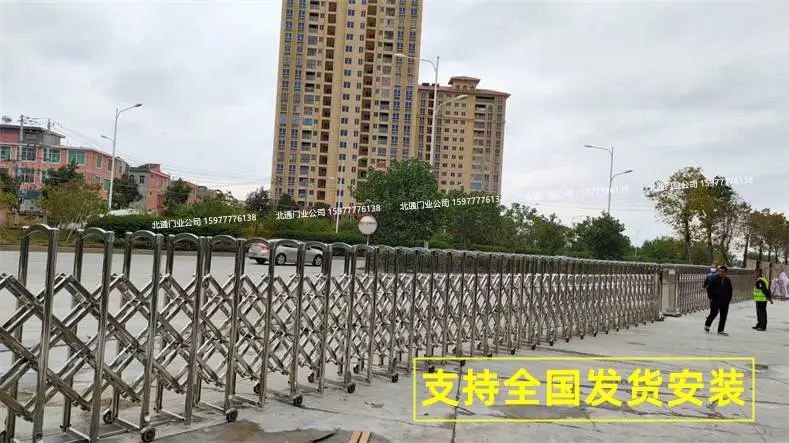 贵港不锈钢电动伸缩电动门 铝合金电动伸缩门 南宁北通门业