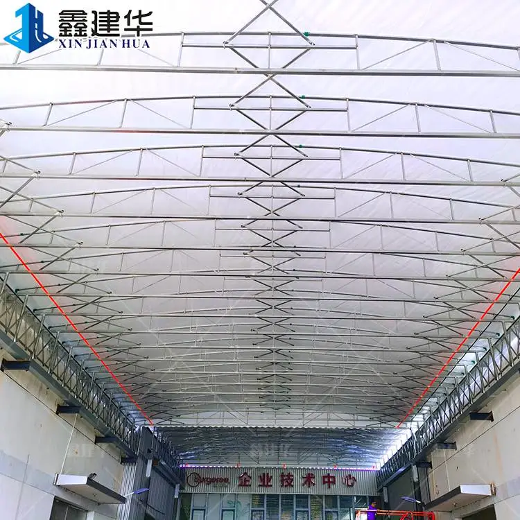 电动雨棚加工厂 大型钢结构雨棚 抗风力强 涿州