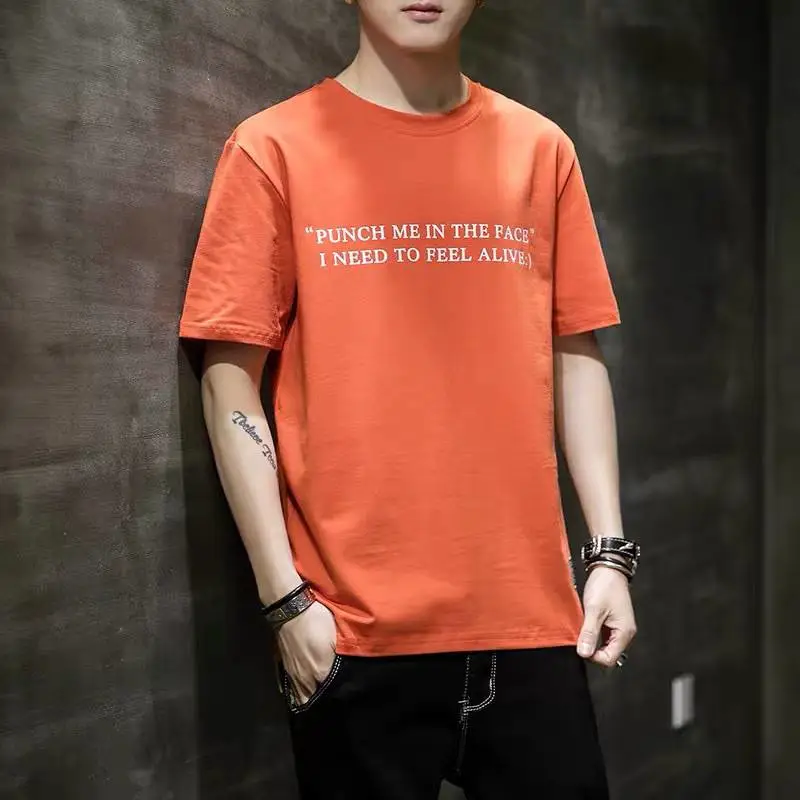 云南玉溪一手货源***男装义乌库存尾货处理网男士t恤圆领宽松上衣