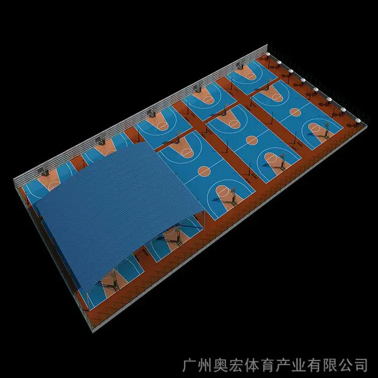 宝鸡硅pu篮球场,朔胶篮球场,塑胶篮球场方案