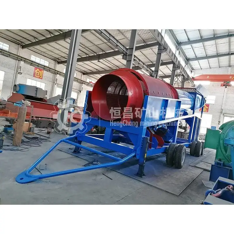 大型无轴滚筒筛沙机 沙石分离机 铬矿用洗矿机沙金筛选机